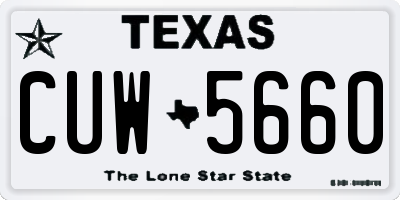 TX license plate CUW5660