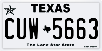 TX license plate CUW5663
