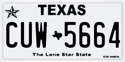 TX license plate CUW5664