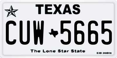 TX license plate CUW5665