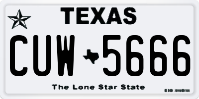 TX license plate CUW5666