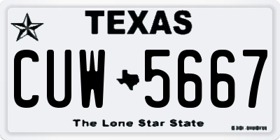 TX license plate CUW5667