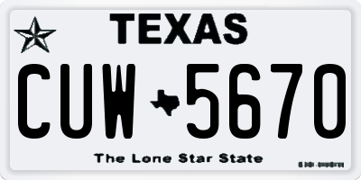 TX license plate CUW5670