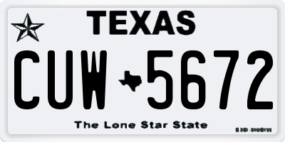 TX license plate CUW5672