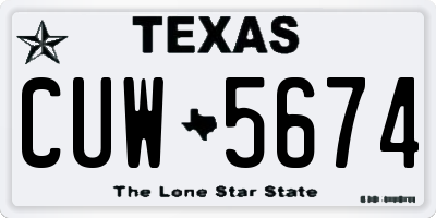 TX license plate CUW5674