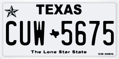 TX license plate CUW5675