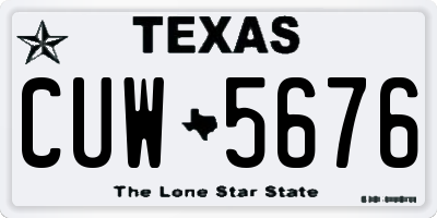TX license plate CUW5676