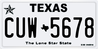 TX license plate CUW5678