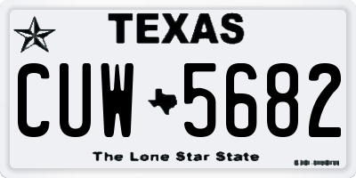 TX license plate CUW5682