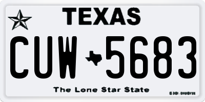 TX license plate CUW5683