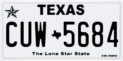 TX license plate CUW5684