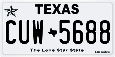 TX license plate CUW5688
