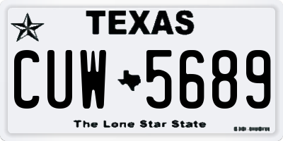 TX license plate CUW5689