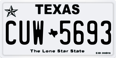 TX license plate CUW5693