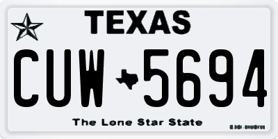 TX license plate CUW5694