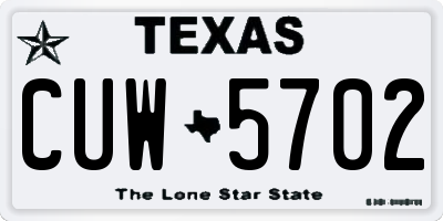 TX license plate CUW5702