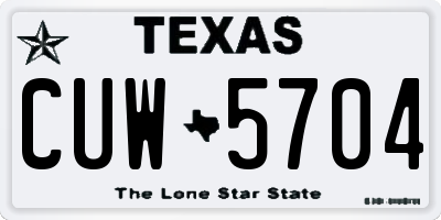 TX license plate CUW5704