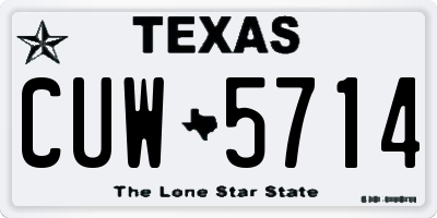 TX license plate CUW5714
