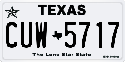 TX license plate CUW5717