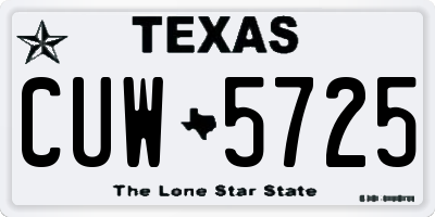 TX license plate CUW5725