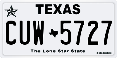 TX license plate CUW5727