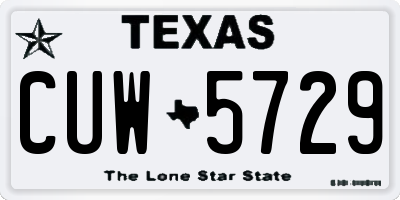TX license plate CUW5729