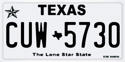 TX license plate CUW5730