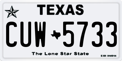 TX license plate CUW5733