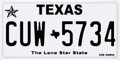TX license plate CUW5734