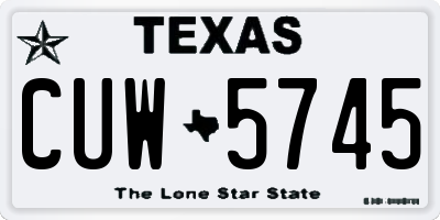 TX license plate CUW5745