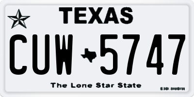 TX license plate CUW5747