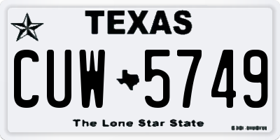TX license plate CUW5749