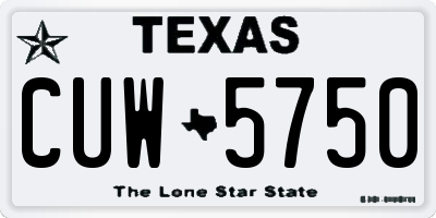 TX license plate CUW5750