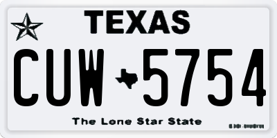 TX license plate CUW5754