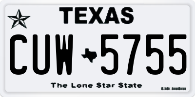 TX license plate CUW5755