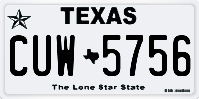 TX license plate CUW5756
