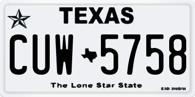 TX license plate CUW5758