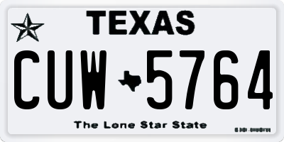 TX license plate CUW5764