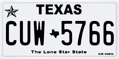 TX license plate CUW5766
