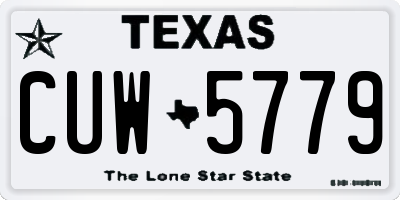 TX license plate CUW5779
