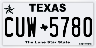 TX license plate CUW5780