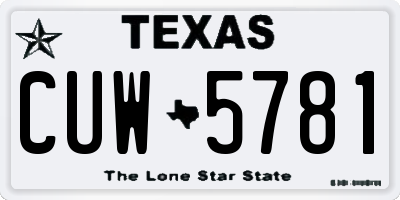TX license plate CUW5781