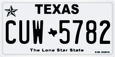 TX license plate CUW5782