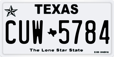 TX license plate CUW5784