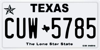 TX license plate CUW5785