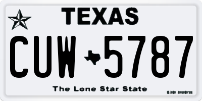 TX license plate CUW5787