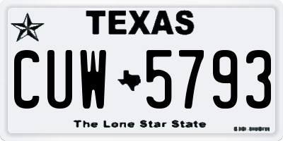 TX license plate CUW5793