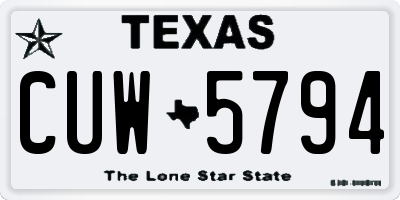 TX license plate CUW5794