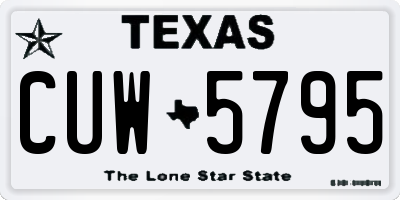 TX license plate CUW5795