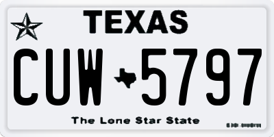 TX license plate CUW5797
